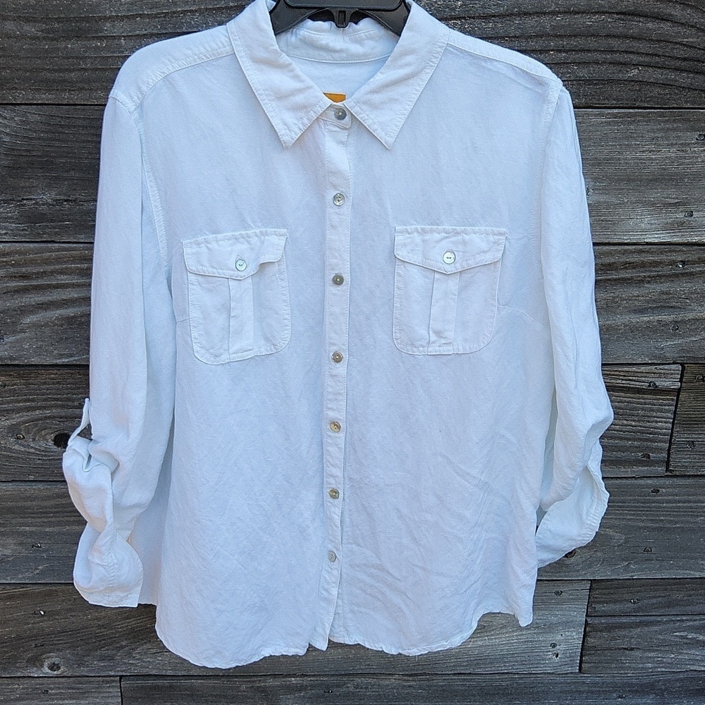 Ruby Rd. White Button Down Blouse Size 18 - Picture 9 of 10